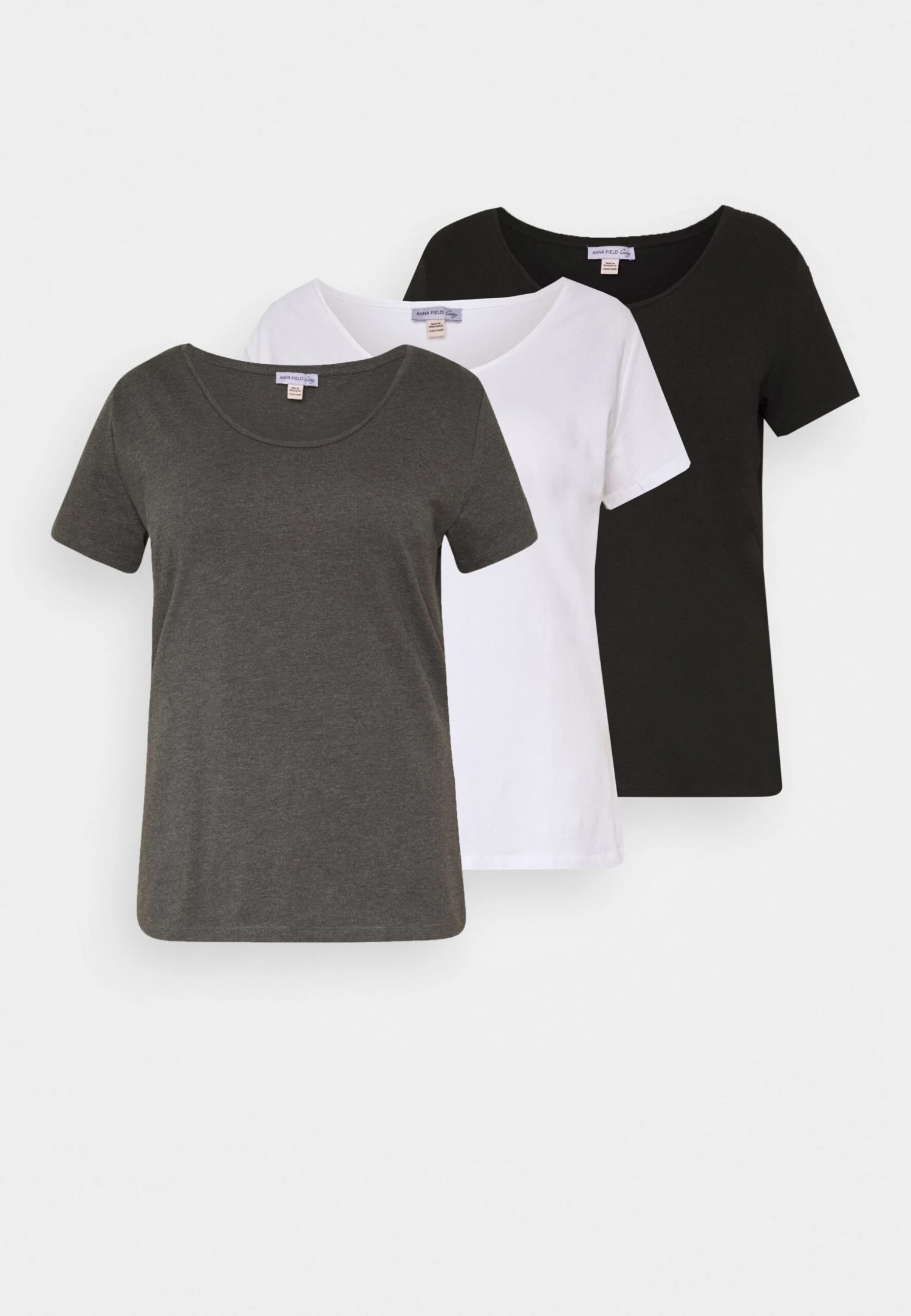 3Er Pack- T-Shirt Basic - White/Black/Dark Grey 1 3Er Pack- T-Shirt Basic - White/Black/Dark Grey