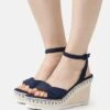 Anna Field Sandalen Met Sleehak - Dark Blue
