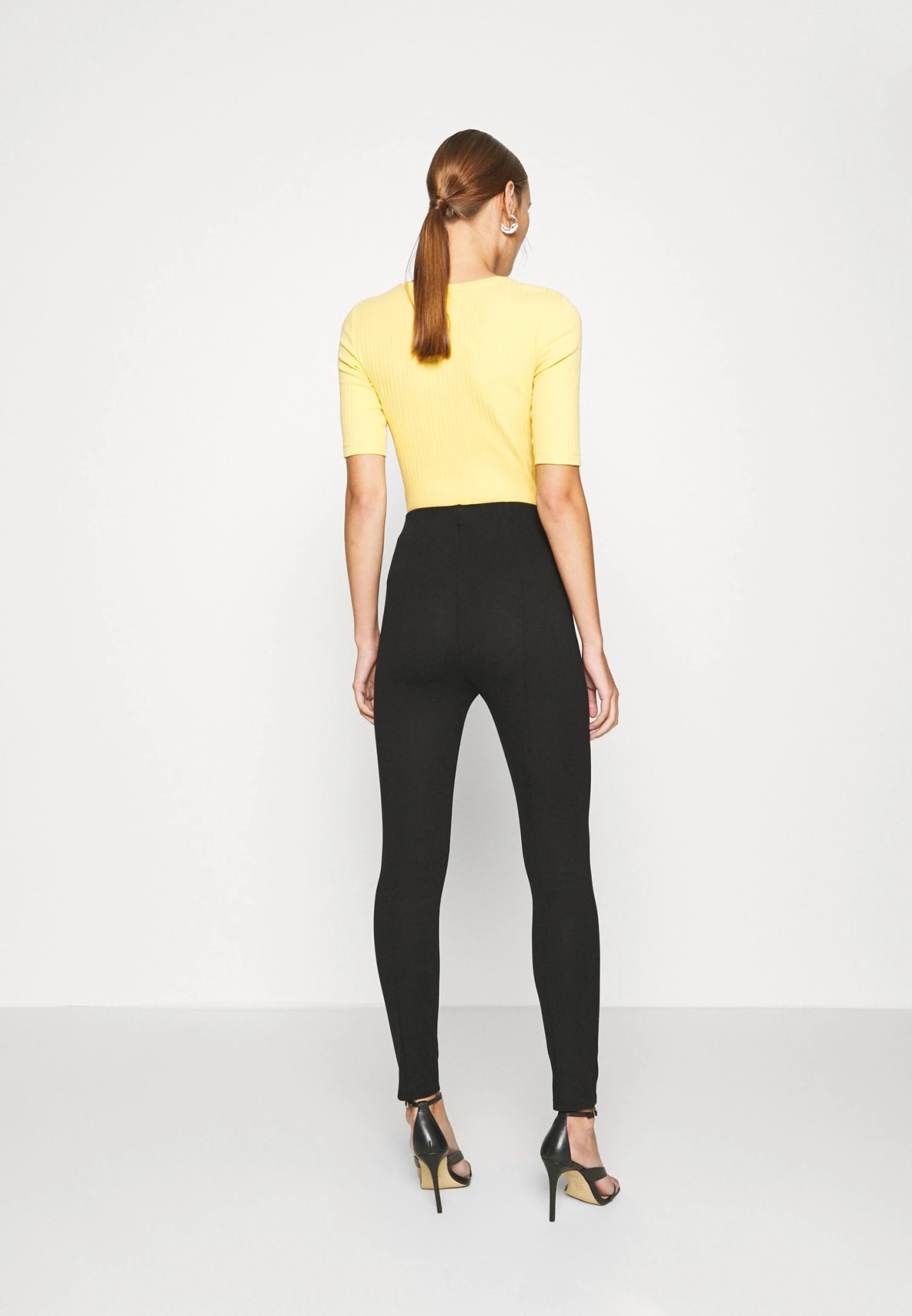 Anna Field Punto Leggings With Button Detail - Legging - Black 3 Anna Field Punto Leggings With Button Detail - Legging - Black - Afbeelding 3