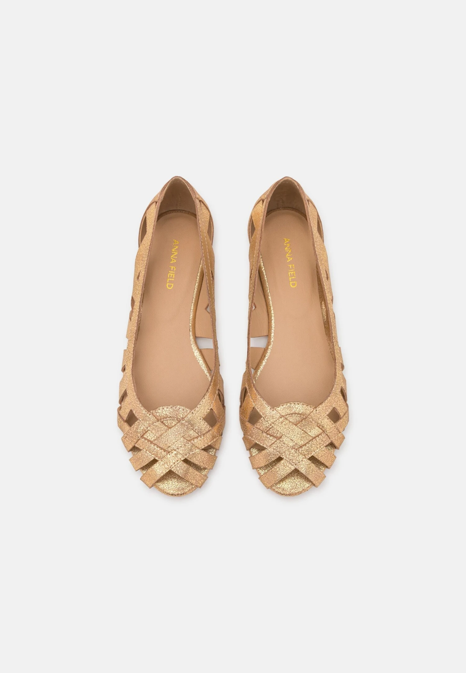 Anna Field Leather - Peeptoe Ballerina'S - Gold 7 Anna Field Leather - Peeptoe Ballerina'S - Gold - Afbeelding 7