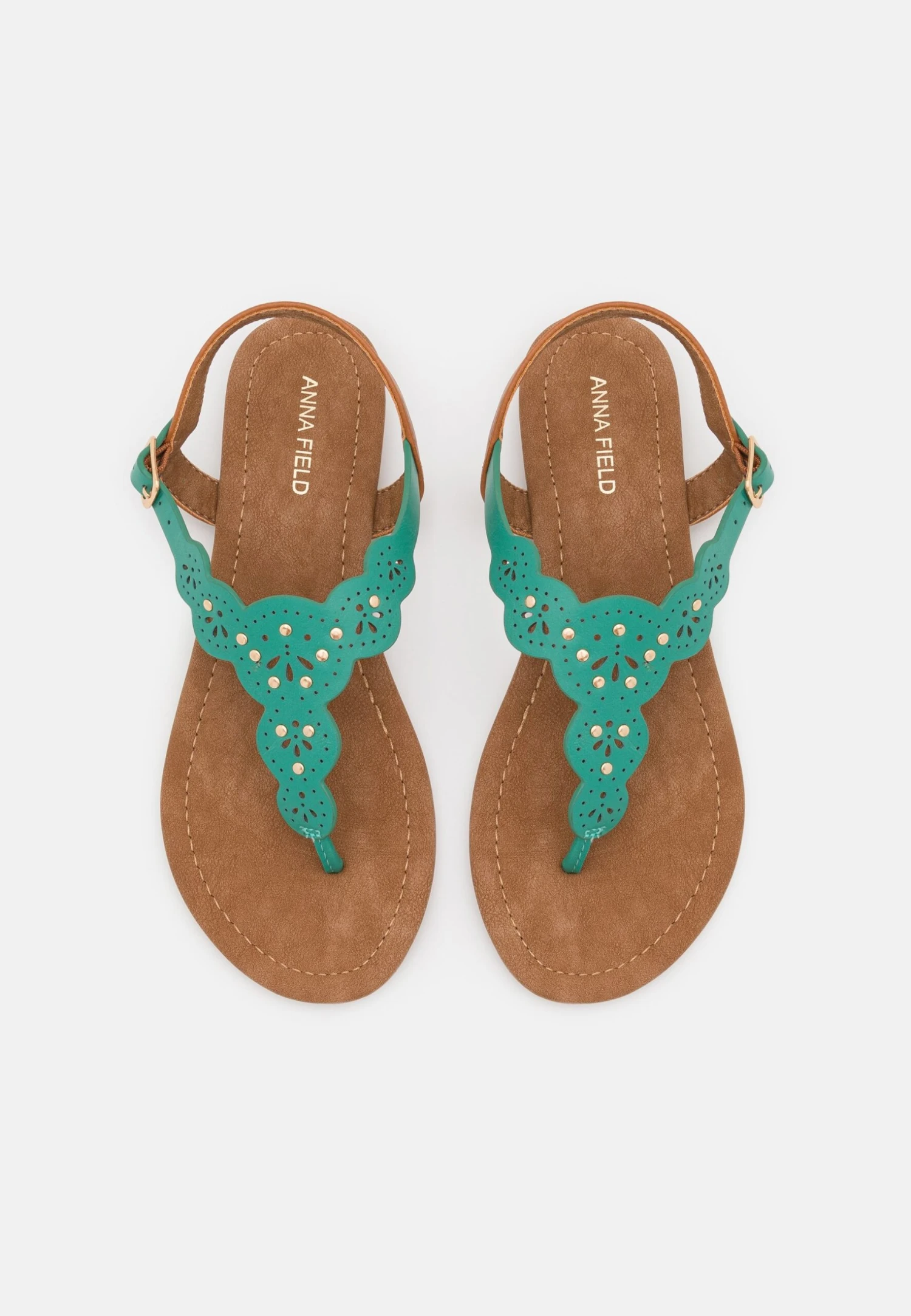 Anna Field Teensandalen - Turquoise 6 Anna Field Teensandalen - Turquoise - Afbeelding 6