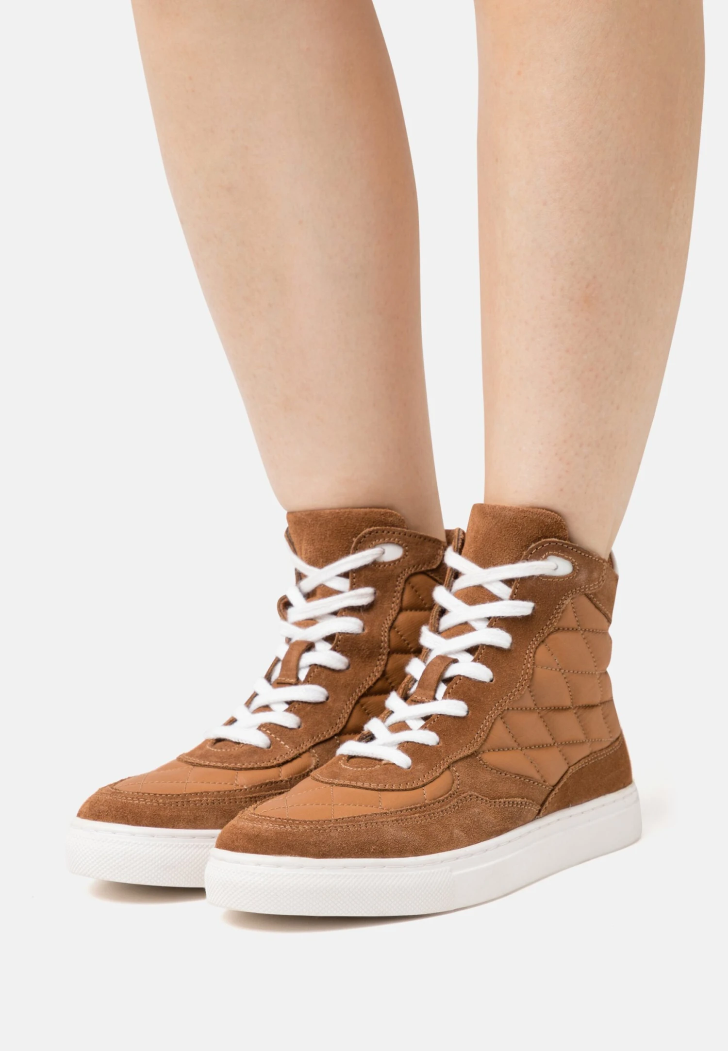 Anna Field Leather - Sneakers Hoog - Cognac 1 Anna Field Leather - Sneakers Hoog - Cognac