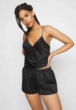 Anna Field Simple Satin Short Set - Pyjama - Black -Anna Field Verkoop 2024 bf9abd9ea6a24dcb9383c9f8cd7f5605