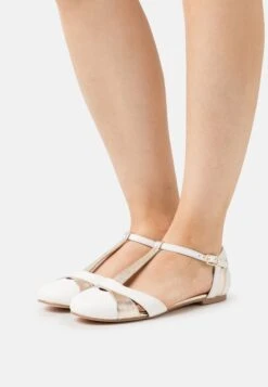 Anna Field Leather- Ballerina'S Met Enkelbandjes - White