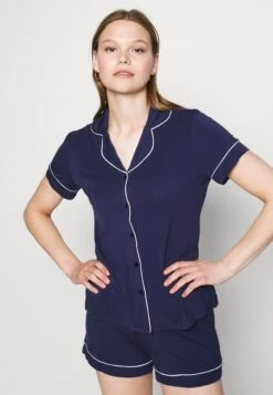 Anna Field Button Through Pj Set- Pyjama - Blue/White -Anna Field Verkoop 2024 ca0de327115340e9b0cf3dcf947f73c6