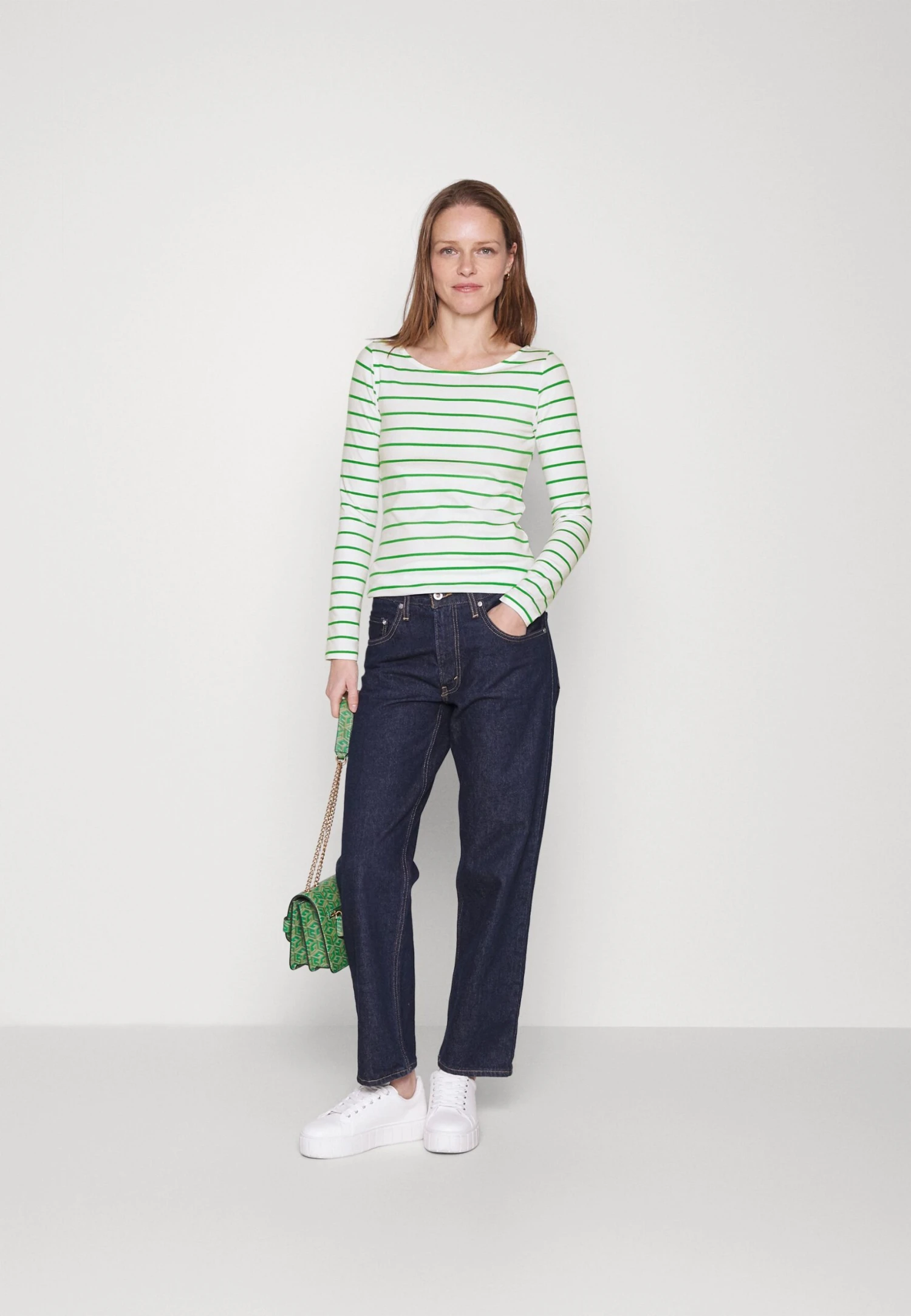 Anna Field 2 Pack - Longsleeve - White/Green 1 Anna Field 2 Pack - Longsleeve - White/Green