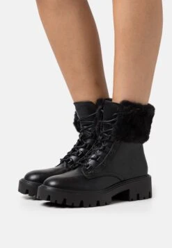 Anna Field Enkellaarsjes Met Plateauzool - Black