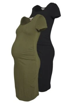 2 Pack - Etui-Jurk - Dark Green/Black